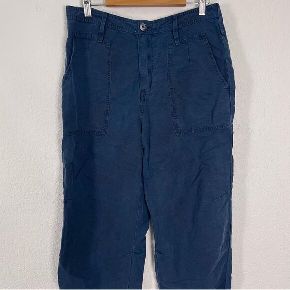 A by Anthropologie Blue Lyocell and Linen Capri Pants - Picture 3 of 8